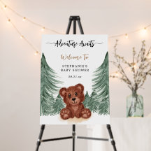 Adventure Awath Forest Baby Shower Welcome Sign