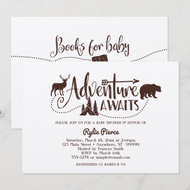 Adventure Awath Wilderness Invitación Baby Shower (Anverso / Reverso)