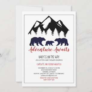 Adventure Awath Woodland Bear Baby Shower Por Corr