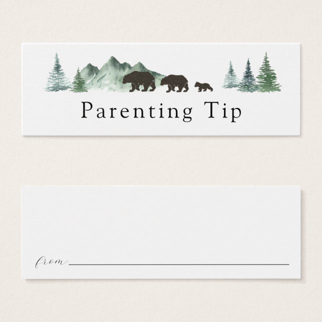Adventure Beging Bear Parenting Tip Card (Anverso y reverso)