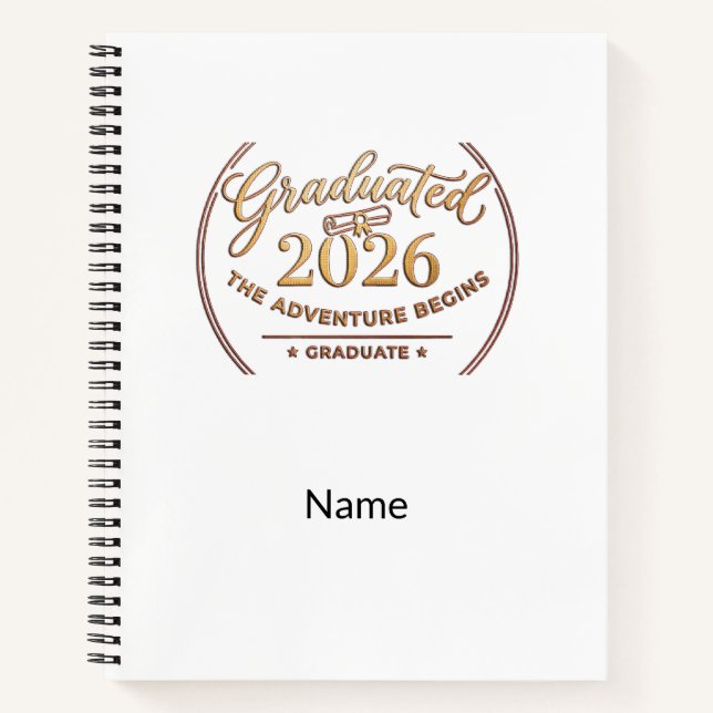 Adventure Begins Graduation Notebook / Cuaderno (Anverso)