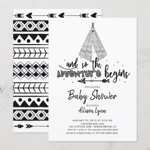 Adventure empieza invitación a Baby Shower