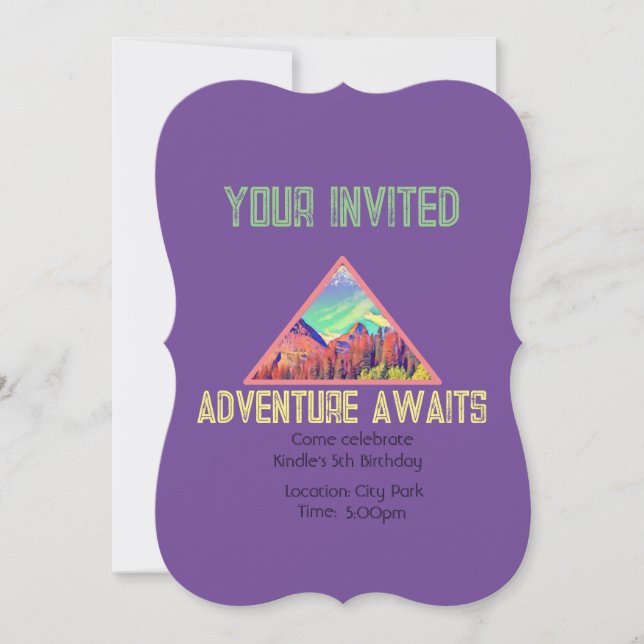 Adventure espera invitaciones de cumpleaños a las  (Anverso)