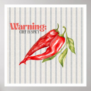 Advertencia Chef es Pimiento Rojo Picante Arte de 