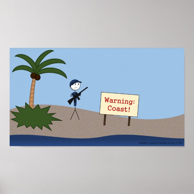 "Advertencia: ¡Costa!" Póster (Frente)