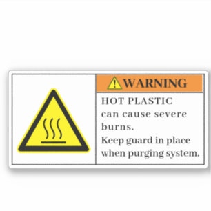 Advertencia Etiqueta de plástico caliente