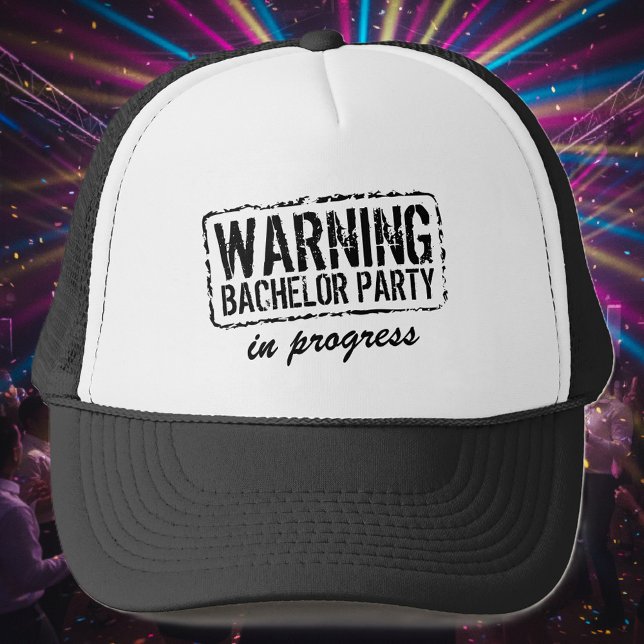 ADVERTENCIA FIESTA DE SOLTERO EN MARCHA gorras de  (bachelor party hat)