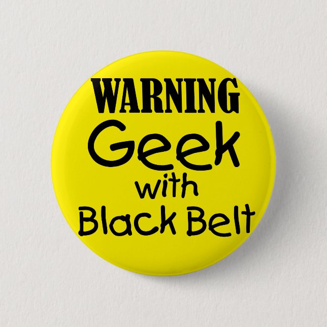 Advertencia Geek con botón de cinturón negro (Anverso)