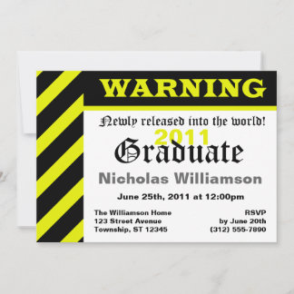 ADVERTENCIA: Graduado - Invitaciones de fiesta