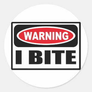 Advertencia I BITE Pegatina