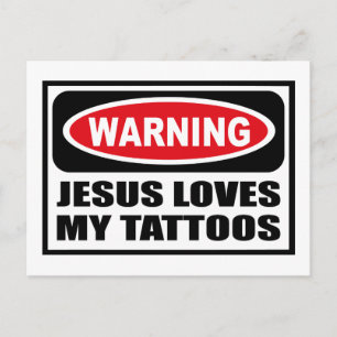 Advertencia JESÚS AMA MI TARJETA TATTOOS
