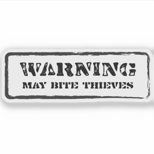 Advertencia: May Bite Thieves Pegatina (Anverso)