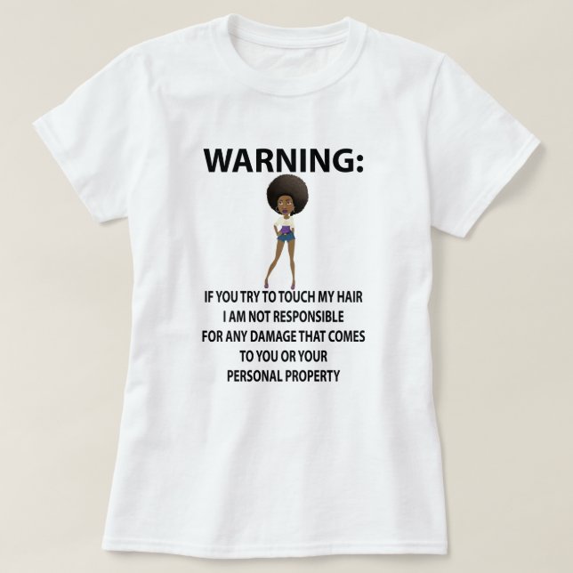 Advertencia: no toques mi camiseta de pelo (Diseño del anverso)