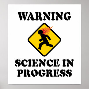Advertencia Señal de Ciencia en Progreso - Científ