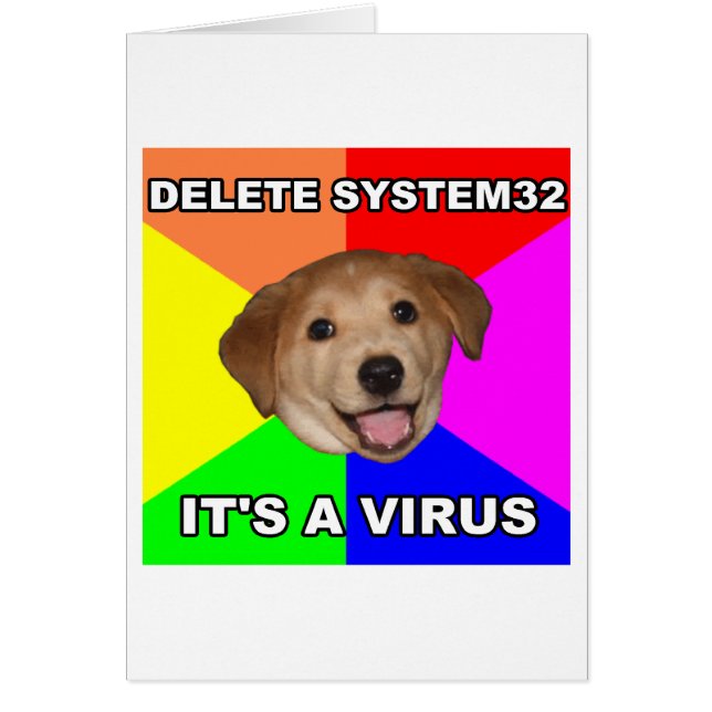 Advice Dog dice: Borrar el virus (Frente)