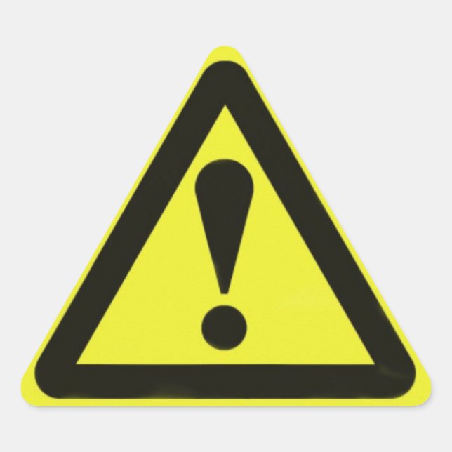 Advirtiendo, pegatina de cuidado (Anverso)