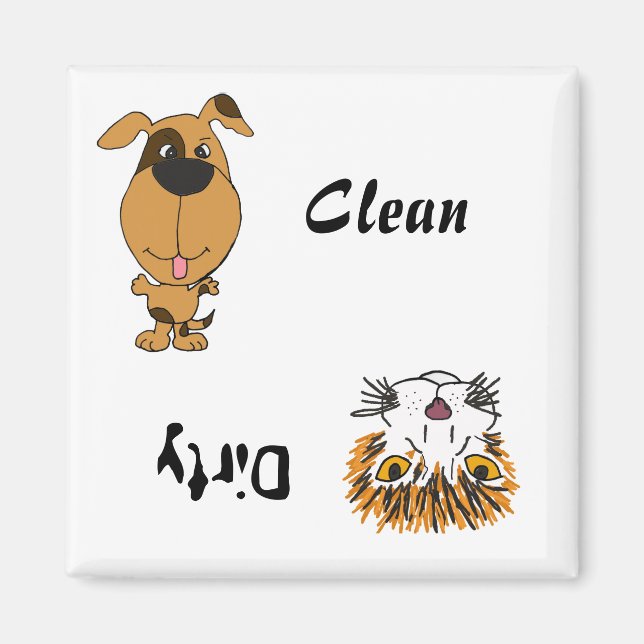 AE: imán para lavaplatos de perro y gato (Frente)