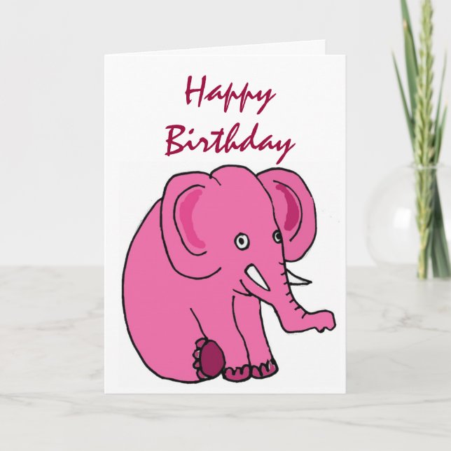 AE - Tarjeta de cumpleaños para elefantes divertid (Anverso)