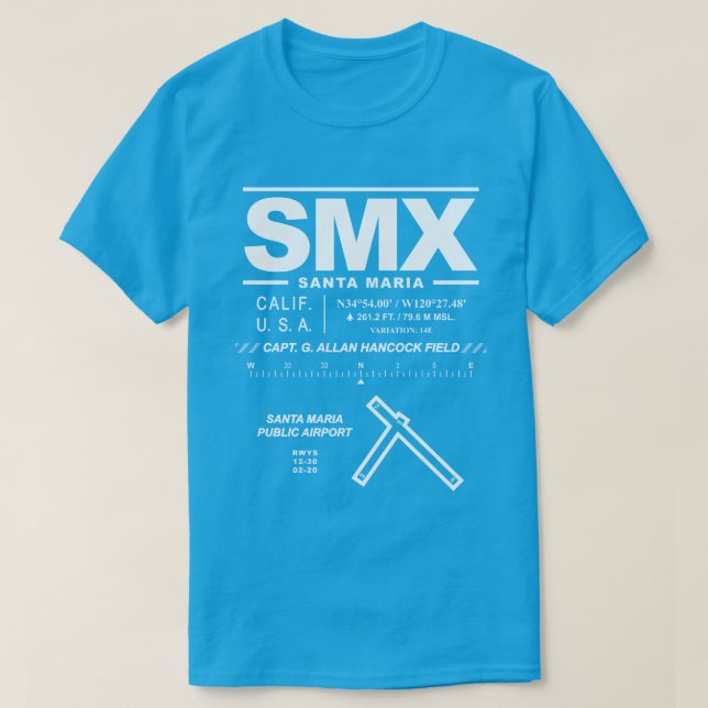 Aeropuerto Público de Santa María - camiseta SMX (Diseño del anverso)