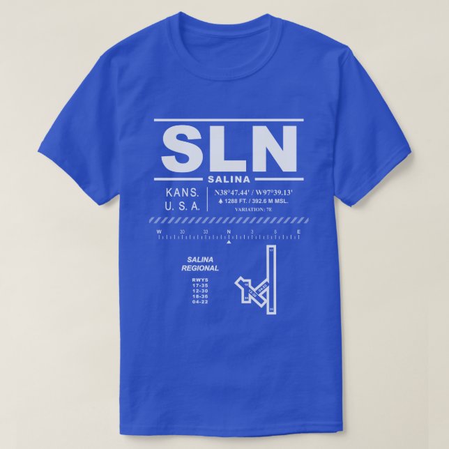 Aeropuerto Regional de Salina, camiseta SLN (Diseño del anverso)