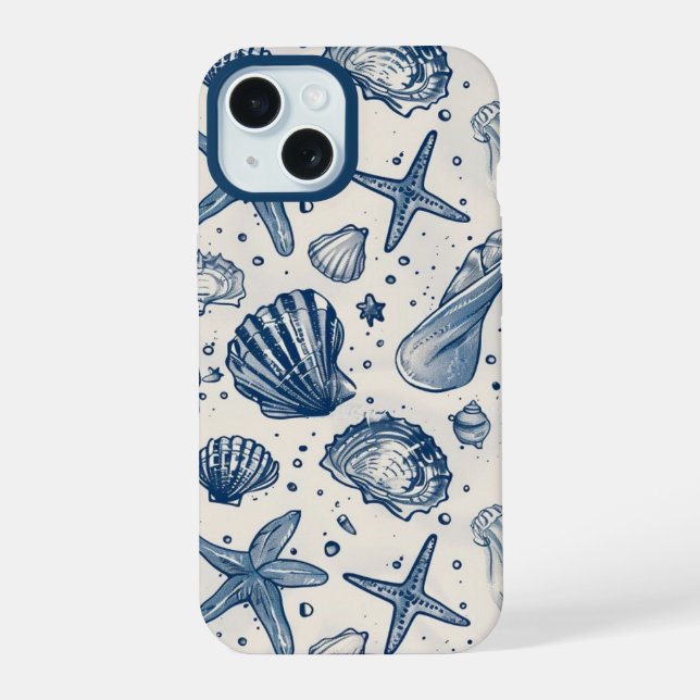 Aesthetic Nautical Blue Ocean Shell Iphone Case (Reverso )