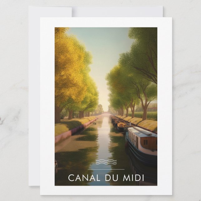 Affiche Canal du midi - France - illustration (Anverso)