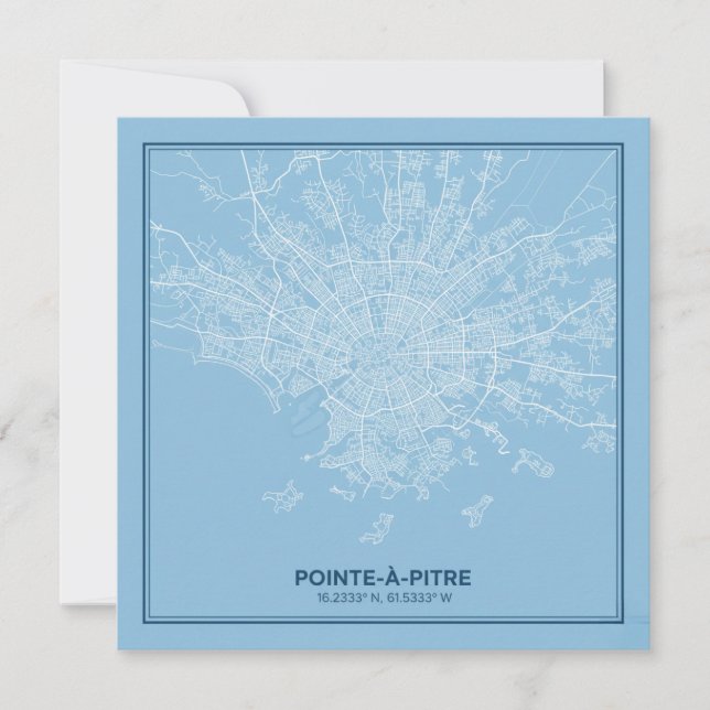 Affiche Carte de Pointe-à-Pitre, Guadeloupe (Anverso)