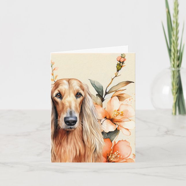 Afghan Hound Dog and Peach Lilies (Anverso)