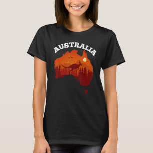 Afiche australiano de bandera de mapa con camiseta