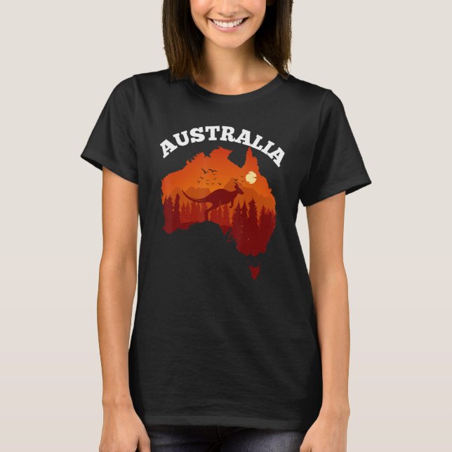 Afiche australiano de bandera de mapa con camiseta (Anverso)