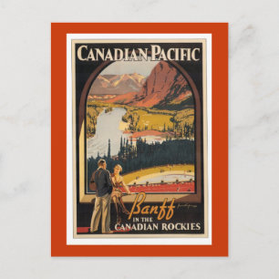 Afiche contra postal de viaje de las rocas canadie