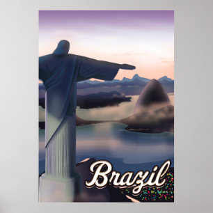 Afiche de arte de viajes en Brasil.