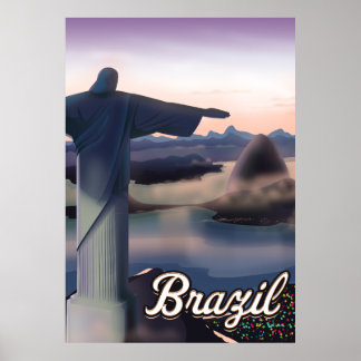 Afiche de arte de viajes en Brasil.