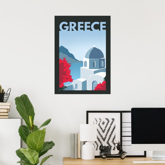 Afiche de arte de viajes Paros Grecia (Oficina en casa)