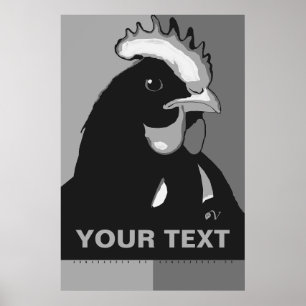 Afiche de arte pop blanco y negro de TI personaliz