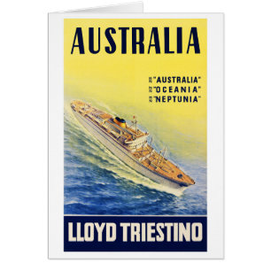 Afiche de Australia Lloyd Triestino restaurado