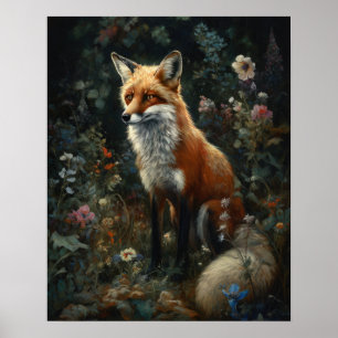 Afiche de impresión de arte de Black Cottagecore R