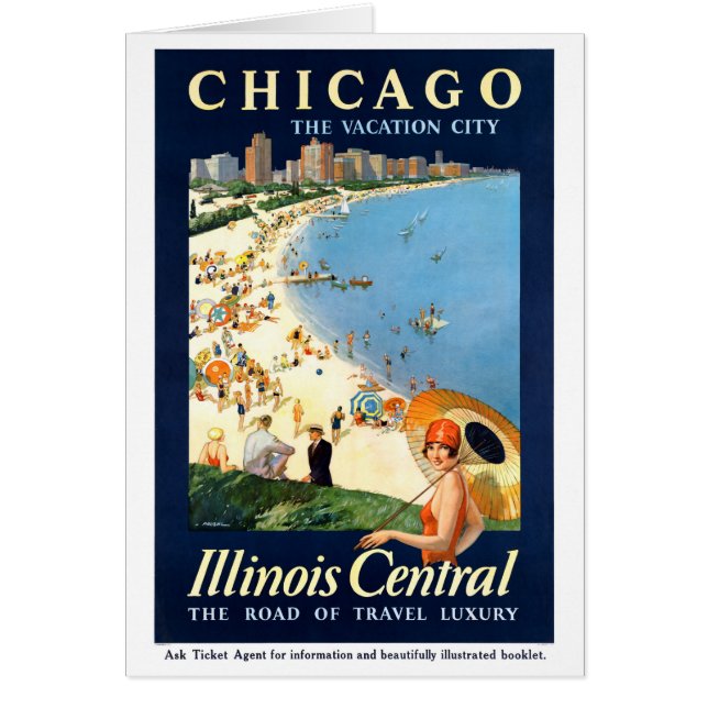 Afiche de la ciudad de vacaciones de Chicago resta (Frente)