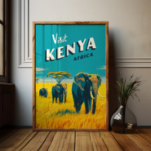 Afiche de la cosecha en África de Kenia - Arte de