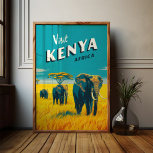 Afiche de la cosecha en África de Kenia - Arte de 