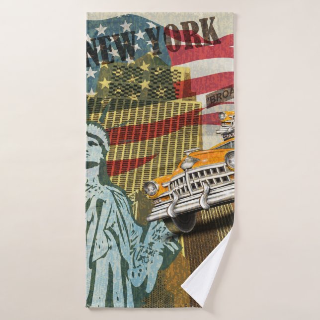 Afiche de la época de Nueva York. (Toalla de baño)