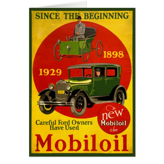 Afiche de Mobiloil Vintage restaurado (Frente)