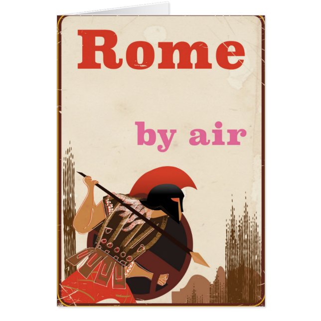 Afiche de viaje aéreo del gladiador de Roma (Frente)