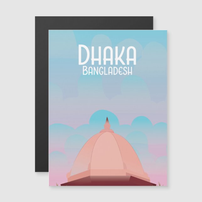 Afiche de viaje al estilo de la época de Banglades (Anverso/Reverso)