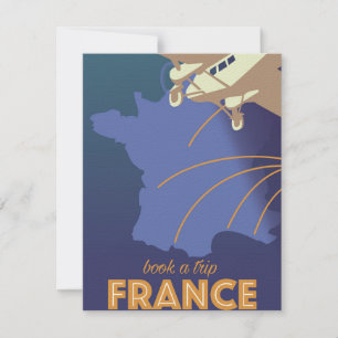 Afiche de viaje al estilo vintage de Francia