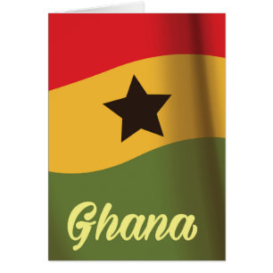 Afiche de viaje con bandera nacional de Ghana