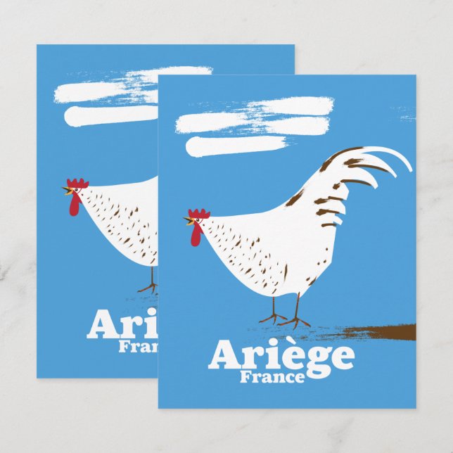 Afiche de viaje de Ariège France. (Anverso / Reverso)