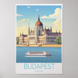 Afiche de viaje de Budapest Hungría - Arte mural y