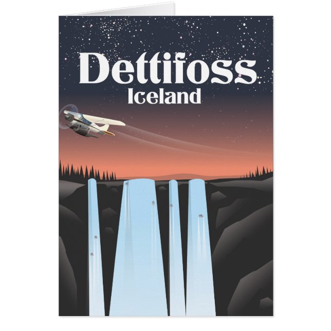 Afiche de viaje de Dettifoss Islandia. (Frente)