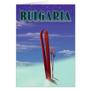 Afiche de viaje de esquí de Bulgaria